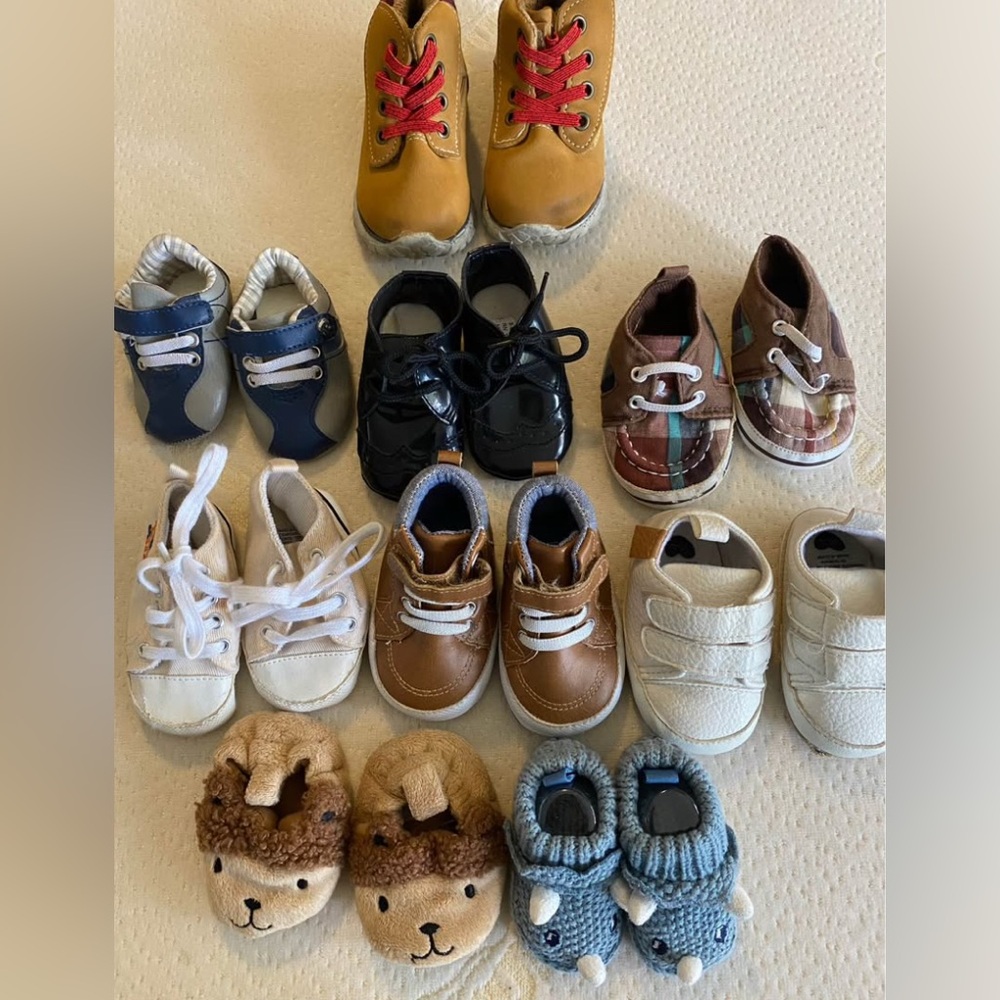 Brown Baby Walker Shoes with Rubber Soles